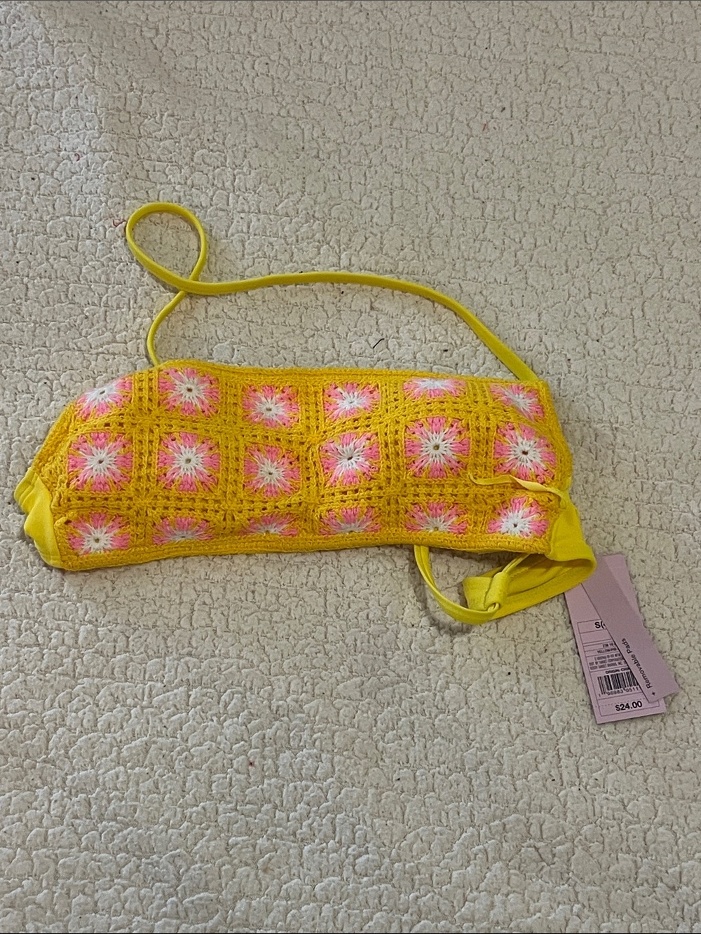 wild fable Yellow Crochet Daisy One-Piece Swim